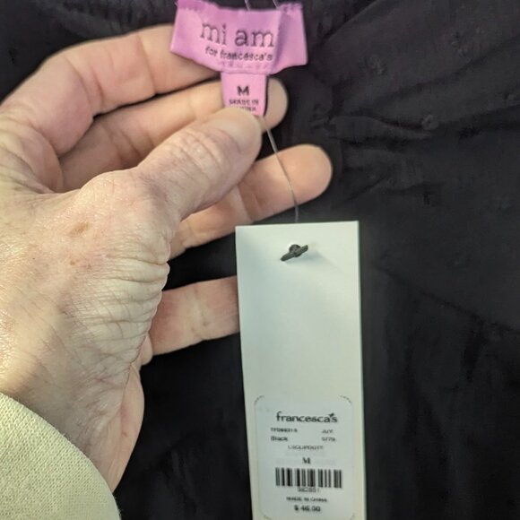 NWT Miami for Francesca's Black Off-Shoulder Crop Top in Medium - Picture 2 of 16